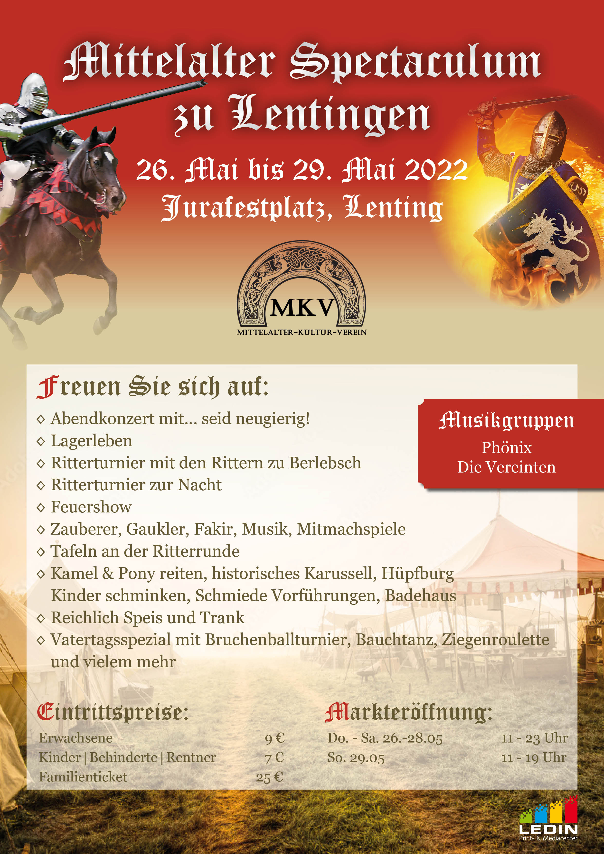 Mittelalter Spektaculum zu Lentingen Jurafestplatz Preise Markt Eröffung